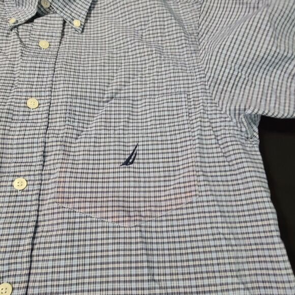 Nautica Mens Button Up Shirt Multicolor Size Small Cotton Short Sleeve Collar - Picture 10 of 12
